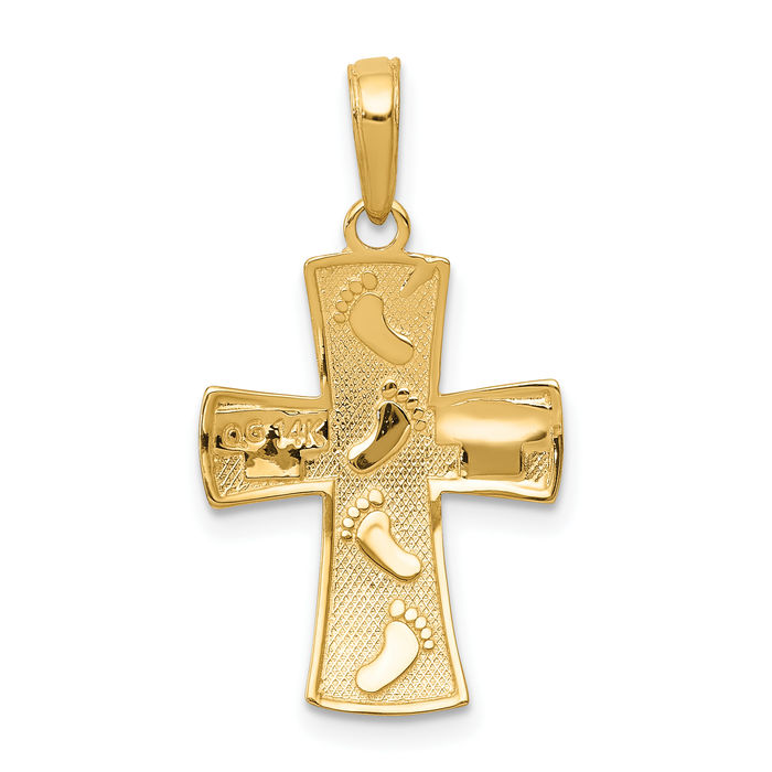 10k solid gold women pendant footprint 2024