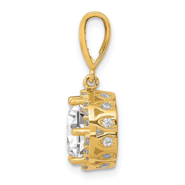 10K Solid Yellow Gold Cubic Zirconia CZ Necklace Chain Pendant Charm