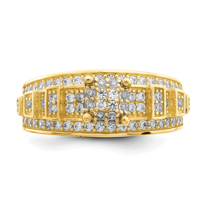 10K Solid Yellow Gold Cubic Zirconia CZ Engagement Ring