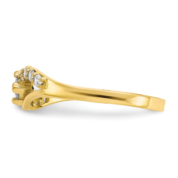 10K Solid Yellow Gold Cubic Zirconia CZ Ring