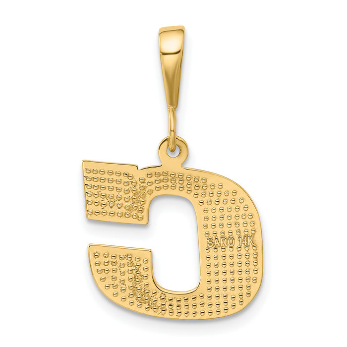 10K Solid Yellow Gold Dainty Letter C Initial Name Monogram Necklace Chain Pendant Charm