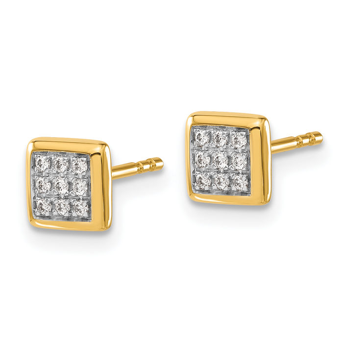 Earrings, 10k Gold Diamond Earrings, Solid Yellow Gold Beach Accessory, Gift newest for Her- Free Shipping