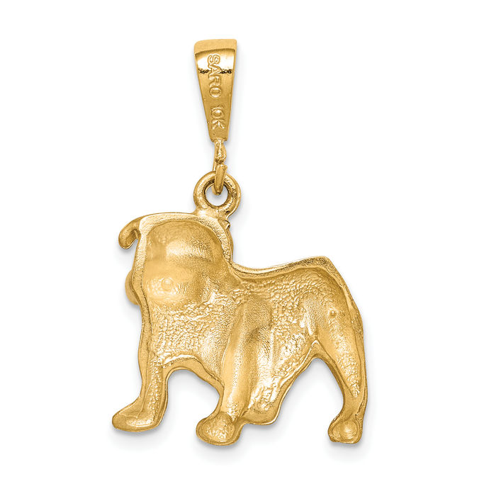 10K Solid Yellow Gold Dog Necklace Chain Pendant Charm