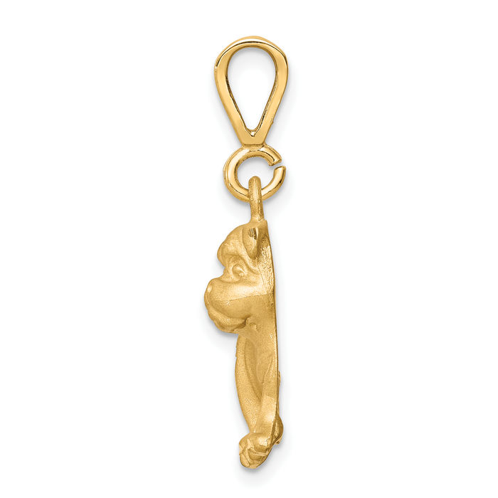 10K Solid Yellow Gold Dog Necklace Chain Pendant Charm