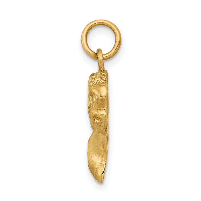 10K Solid Yellow Gold Dog Necklace Chain Pendant Charm