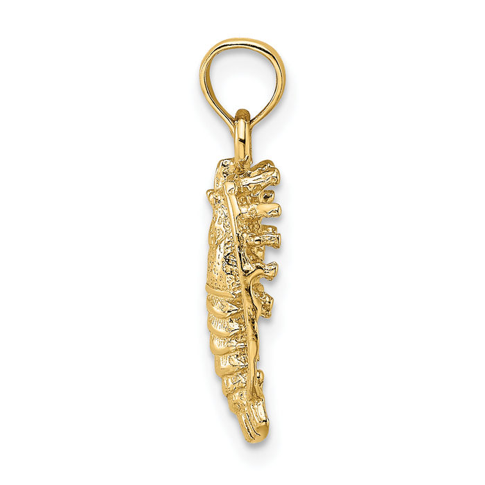 10K Solid Yellow Gold Florida Lobster Claws Necklace Chain Pendant Charm