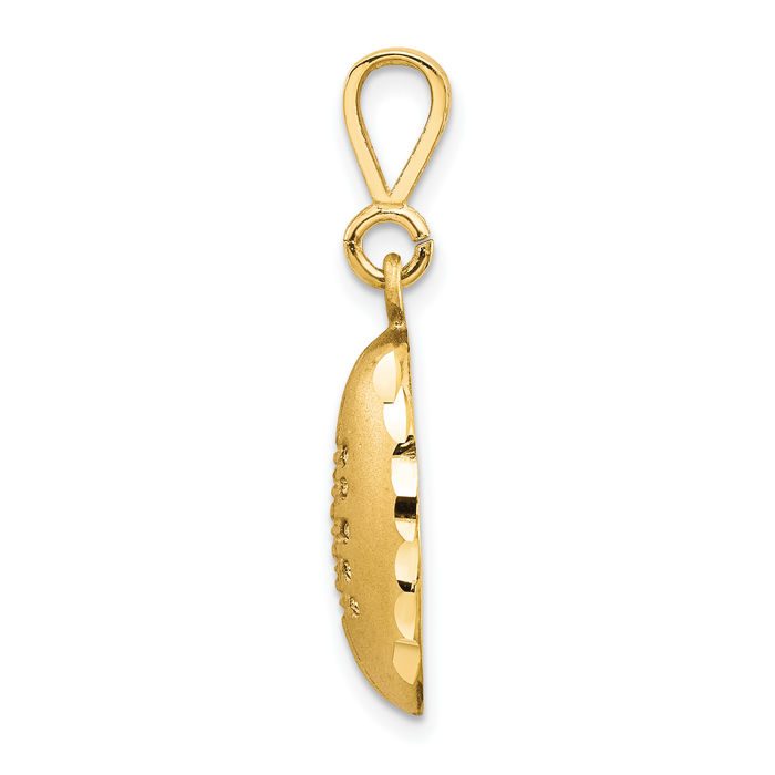 10K Solid Yellow Gold Football Necklace Charm Sports Pendant