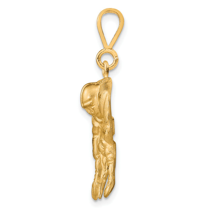 10K Solid Yellow Gold Football Necklace Charm Sports Pendant