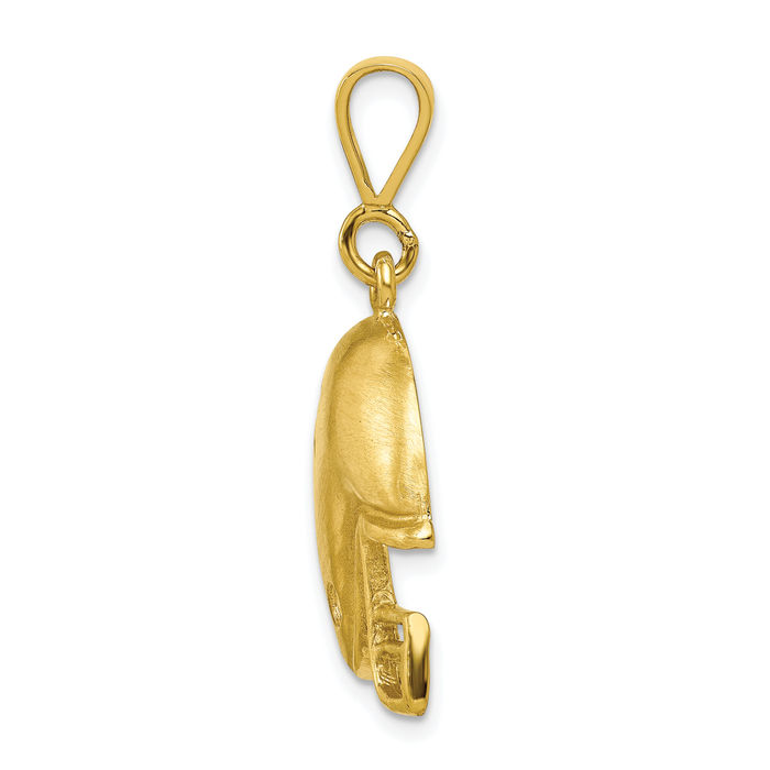 10K Solid Yellow Gold Football Helmet Necklace Charm Sports Pendant