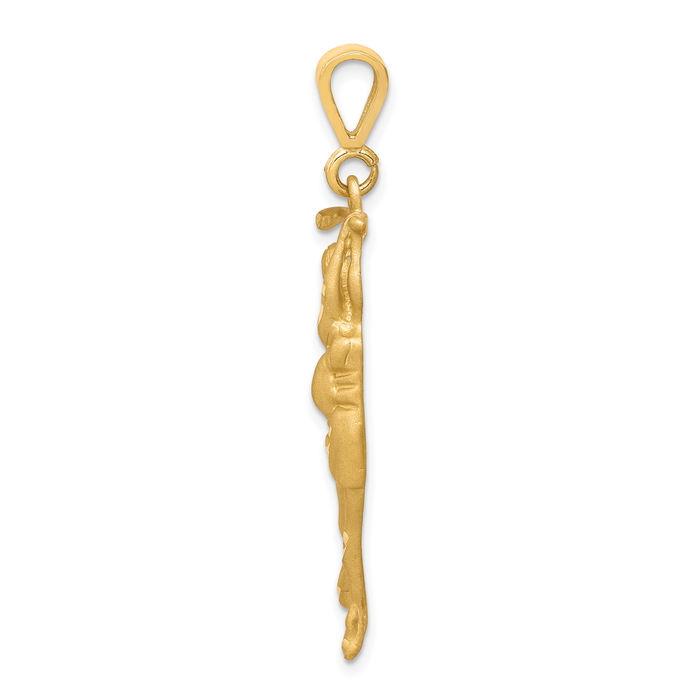 10K Solid Yellow Gold Golf Necklace Charm Sports Pendant