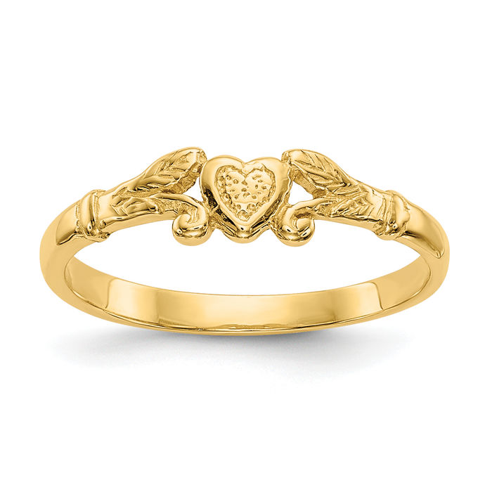 10k solid popular gold Ring baby girl heart Size 4