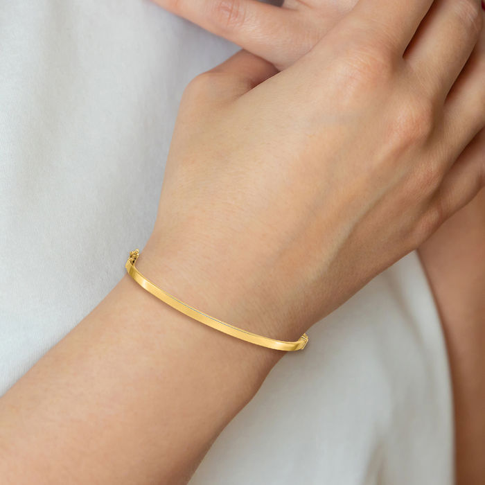 10K Solid Yellow Gold Bangle Bracelet