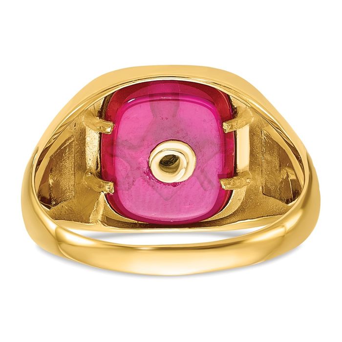 10K Solid Yellow Gold Mens Black Lab Ruby Masonic Ring - Picture 18 of 120