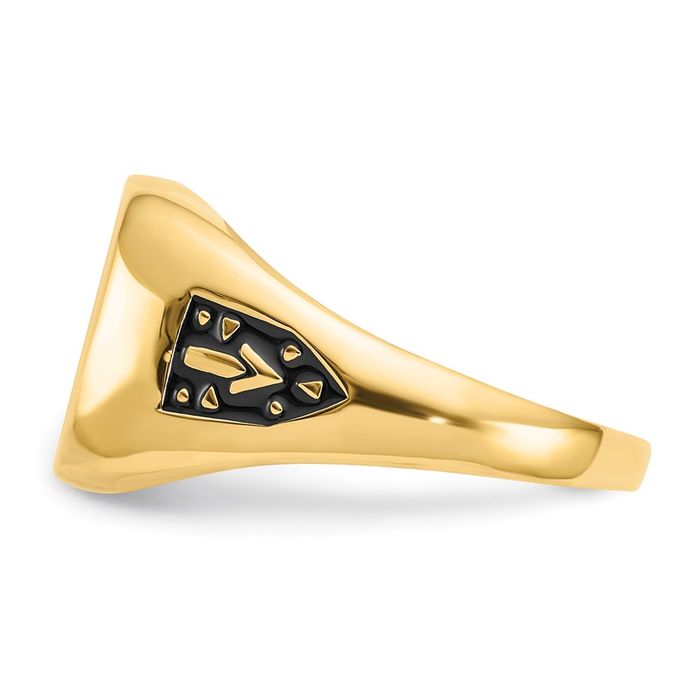 10K Solid Yellow Gold Mens Black Lab Ruby Masonic Ring - Picture 16 of 120