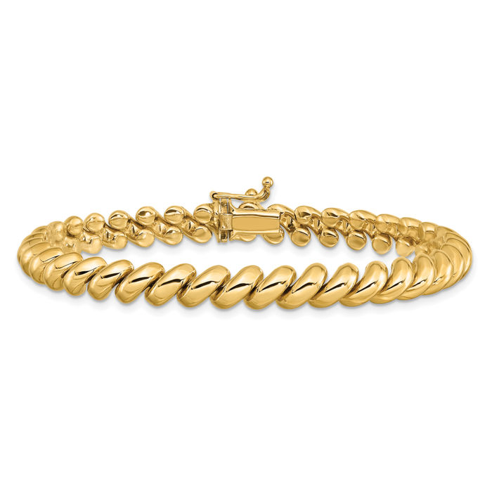 Pulsera cadena San Marco oro amarillo macizo 14K - Imagen 8 de 12