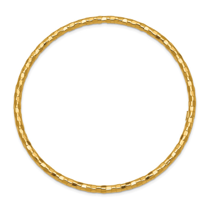 10K Solid Yellow Gold Slip On Bangle Bracelet