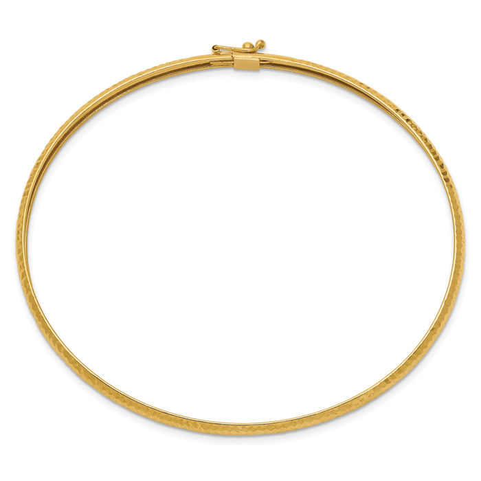 10K Solid Yellow Gold Flexible Bangle Bracelet