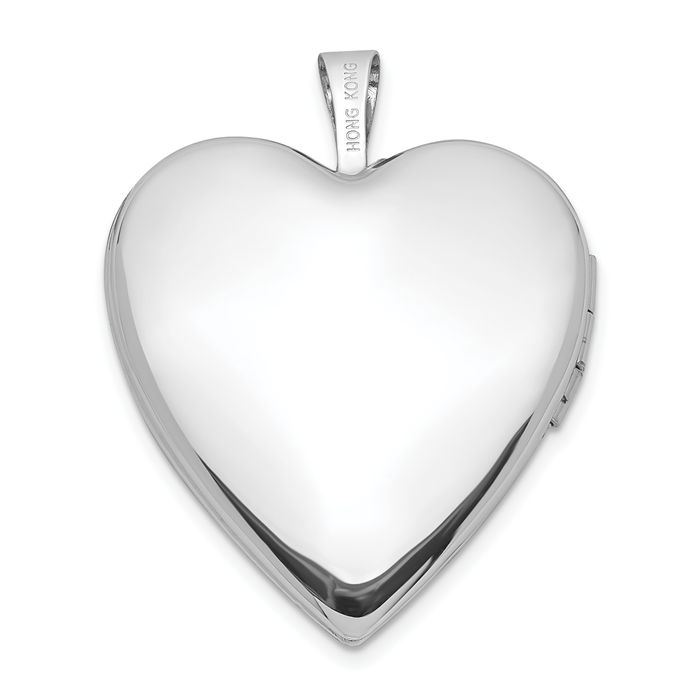 14K Solid White Gold Diamond Heart Locket Necklace Chain Pendant Charm