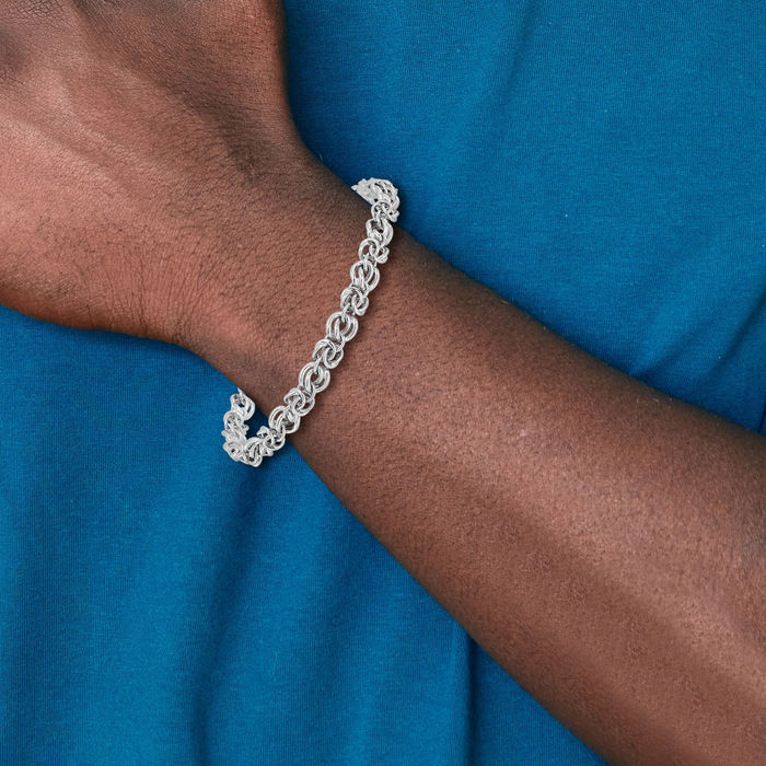 14K Solid White Gold Link Chain Bracelet