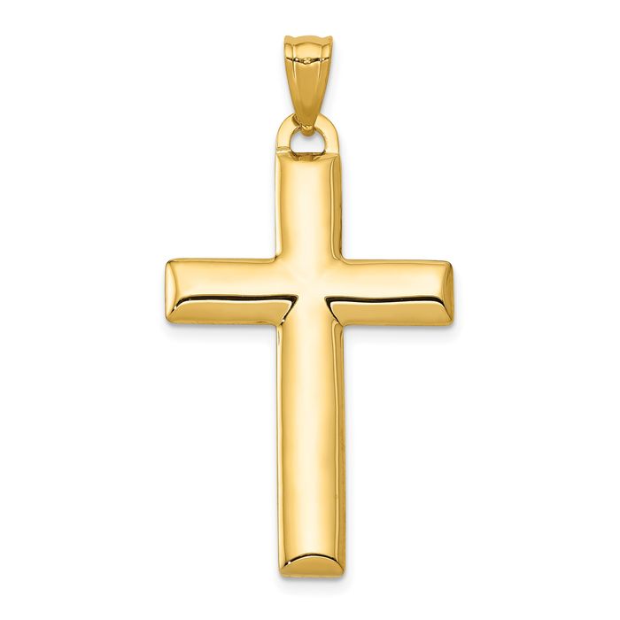 Collana croce rosa reversibile in oro giallo massiccio 14 carati - Foto 10 di 12