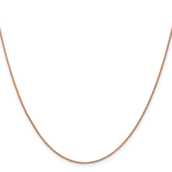 14K Solid Rose Pink Gold 1mm Franco Link Chain Necklace