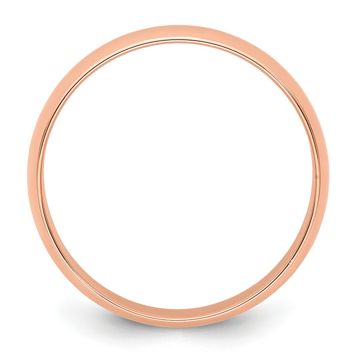 14K Solid Rose Gold 5mm Half Round Classic Wedding Ring - Picture 10 of 112