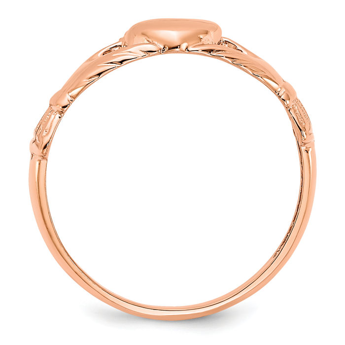 14K Solid Rose Gold Heart Celtic Ring - Picture 19 of 52