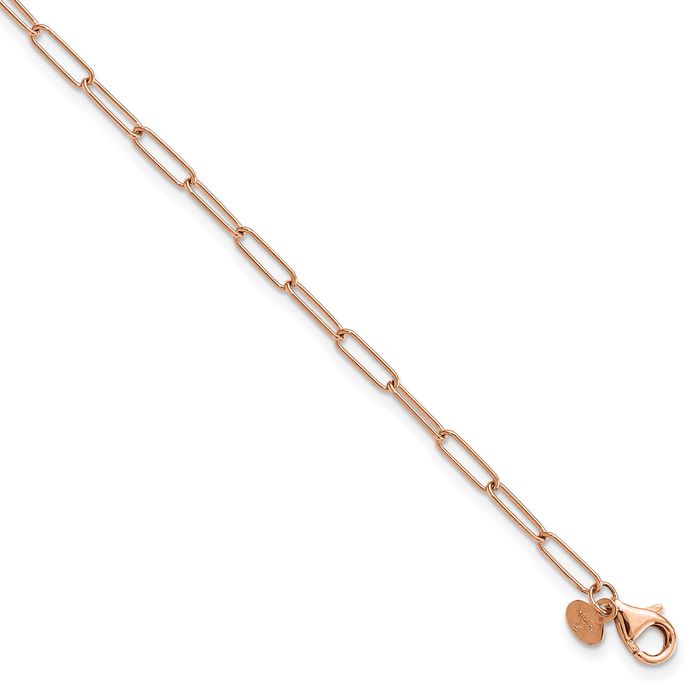 14K Solid Rose Pink Gold Link Chain Anklet Summer Beach Foot Ankle Bracelet