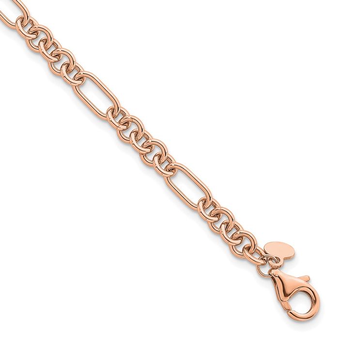 14K Solid Rose Pink Gold Link Chain Bracelet