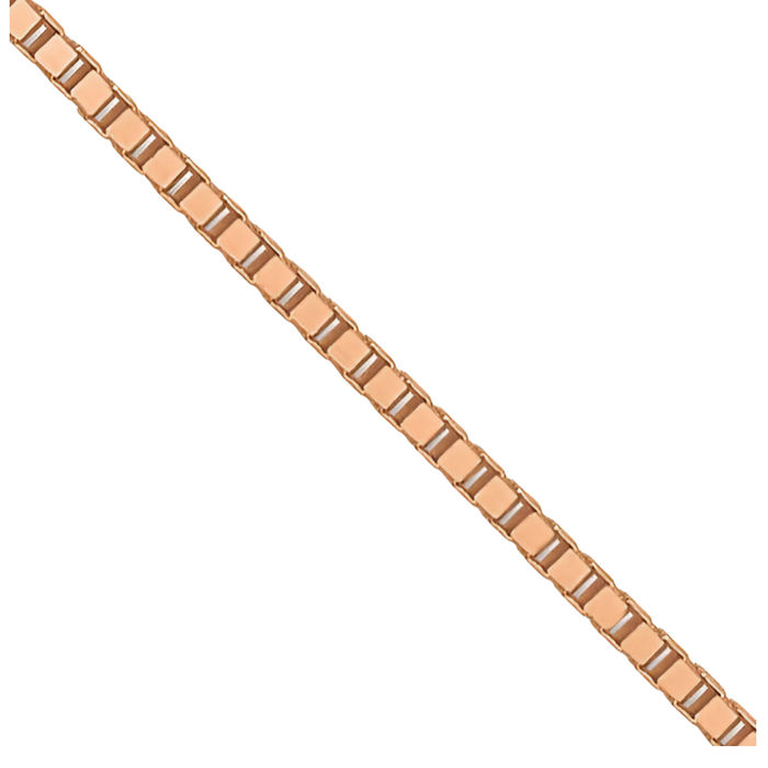 14K Solid Rose Pink Gold 0.5mm Box Link Chain Necklace