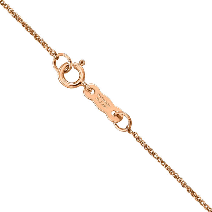 14K Solid Rose Pink Gold 0.7mm Rope Chain Twisted Link Necklace