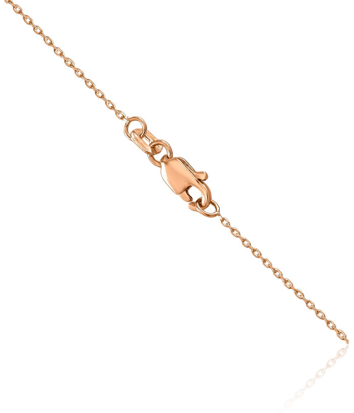 14K Solid Rose Pink Gold 0.8mm Cable Rolo Link Chain Belcher Necklace