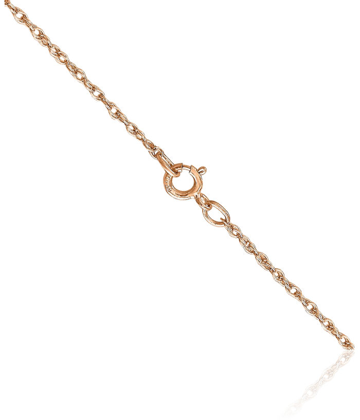 14K Solid Rose Pink Gold 0.8mm Rope Chain Twisted Link Necklace