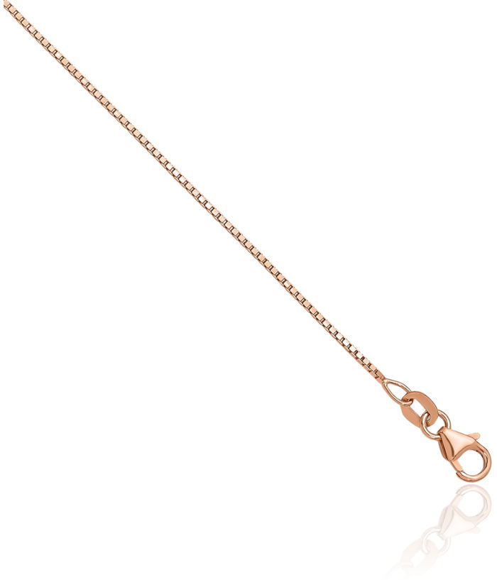 14K Solid Rose Pink Gold 0.9mm Box Link Chain Necklace