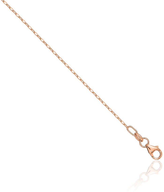 14K Solid Rose Pink Gold 0.9mm Cable Rolo Link Chain Belcher Necklace