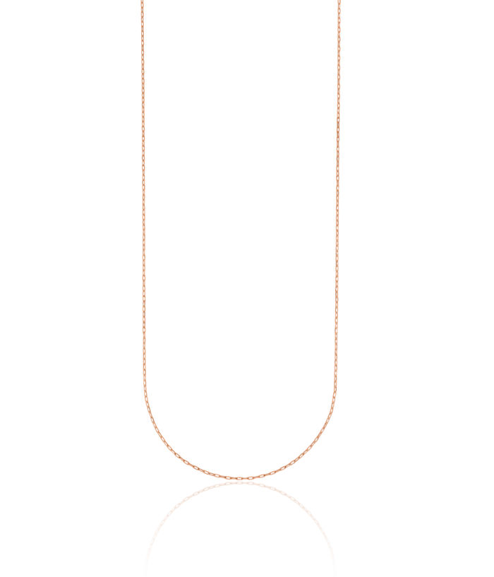 14K Solid Rose Pink Gold 0.9mm Cable Rolo Link Chain Belcher Necklace