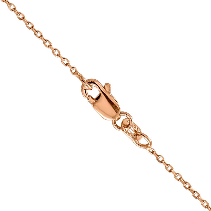 14K Solid Rose Pink Gold 1.10mm Cable Rolo Link Chain Belcher Necklace