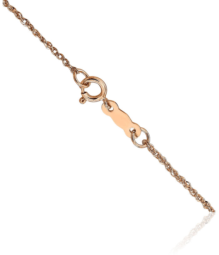 14K Solid Rose Pink Gold 1.10mm Rope Chain Twisted Link Necklace