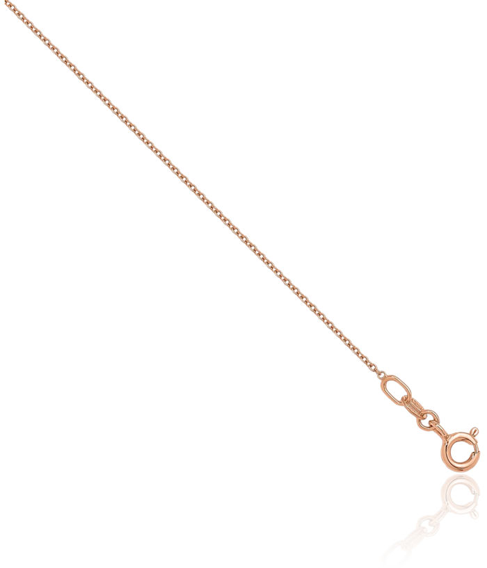 14K Solid Rose Pink Gold 1.1mm Cable Rolo Link Chain Belcher Necklace