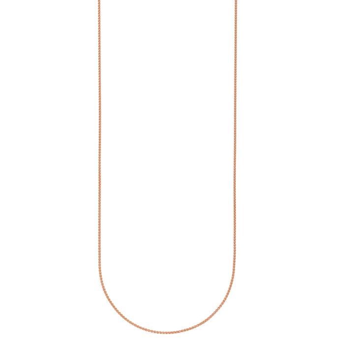 14K Solid Rose Pink Gold 1.1mm Spiga Wheat Link Chain Necklace