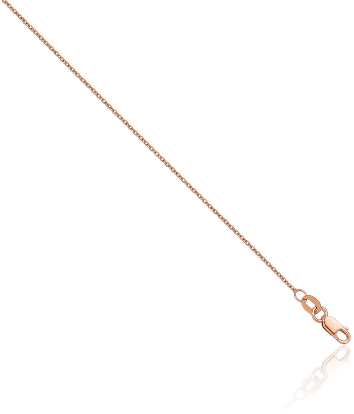 14K Solid Rose Pink Gold 1.3mm Cable Rolo Link Chain Belcher Necklace