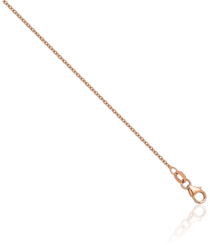 14K Solid Rose Pink Gold 1.5mm Cable Rolo Link Chain Belcher Necklace