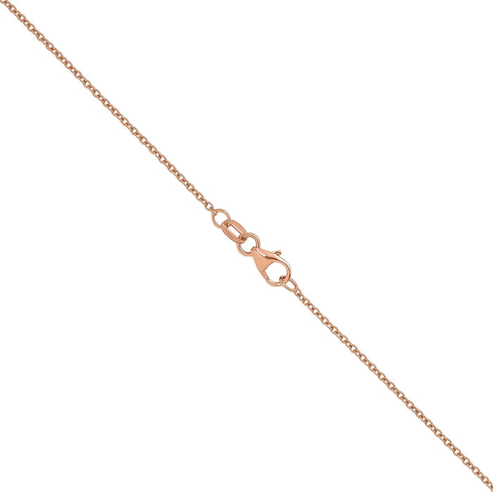 14K Solid Rose Pink Gold 1.5mm Cable Rolo Link Chain Belcher Necklace