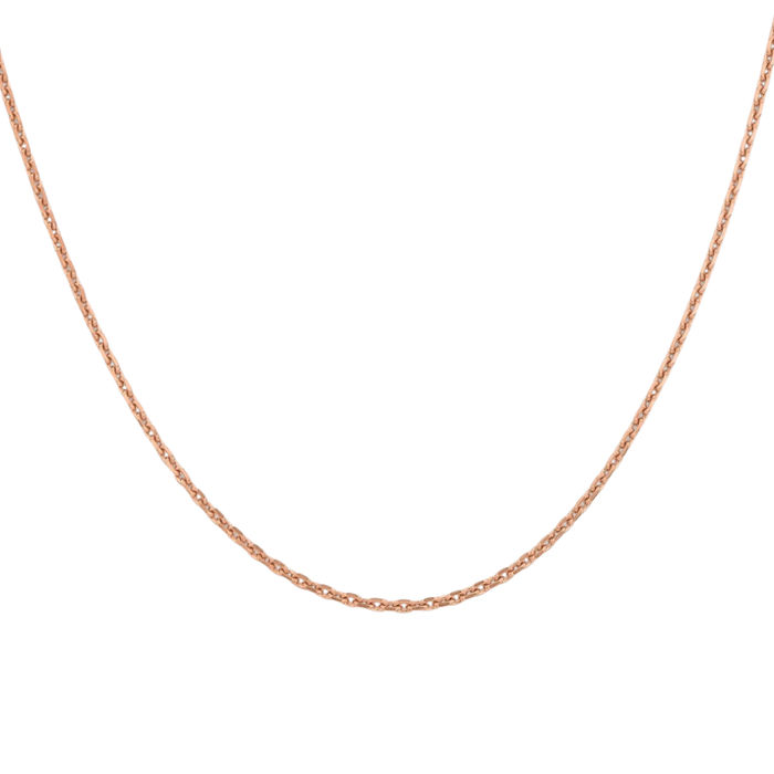 14K Solid Rose Pink Gold 1.8mm Cable Rolo Link Chain Belcher Necklace