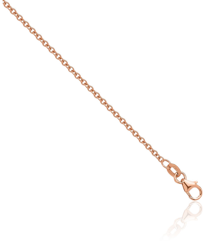 14K Solid Rose Pink Gold 2mm Cable Rolo Link Chain Belcher Necklace