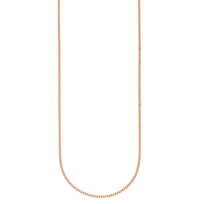 14K Solid Rose Pink Gold 2mm Cable Rolo Link Chain Belcher Necklace