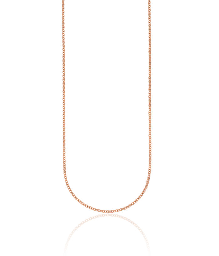 14K Solid Rose Pink Gold 2mm Cable Rolo Link Chain Belcher Necklace