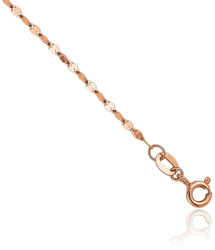 14K Solid Rose Pink Gold 2mm Link Chain Necklace