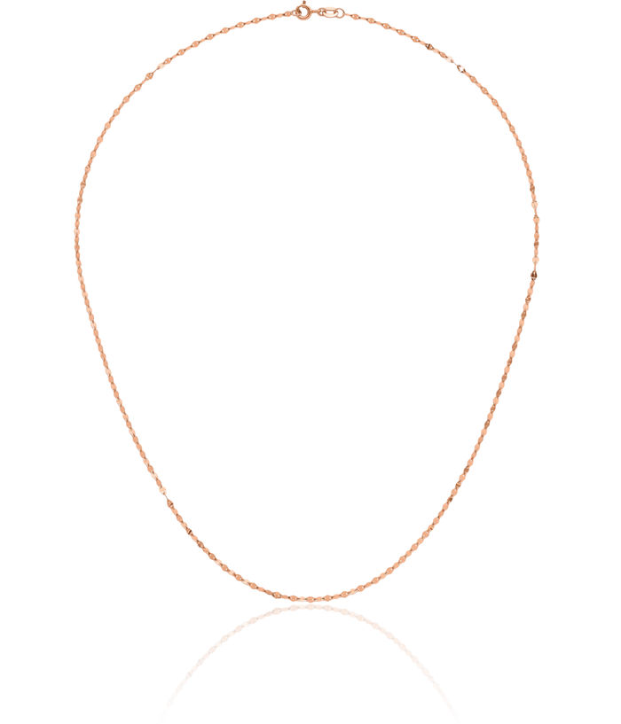 14K Solid Rose Pink Gold 2mm Link Chain Necklace