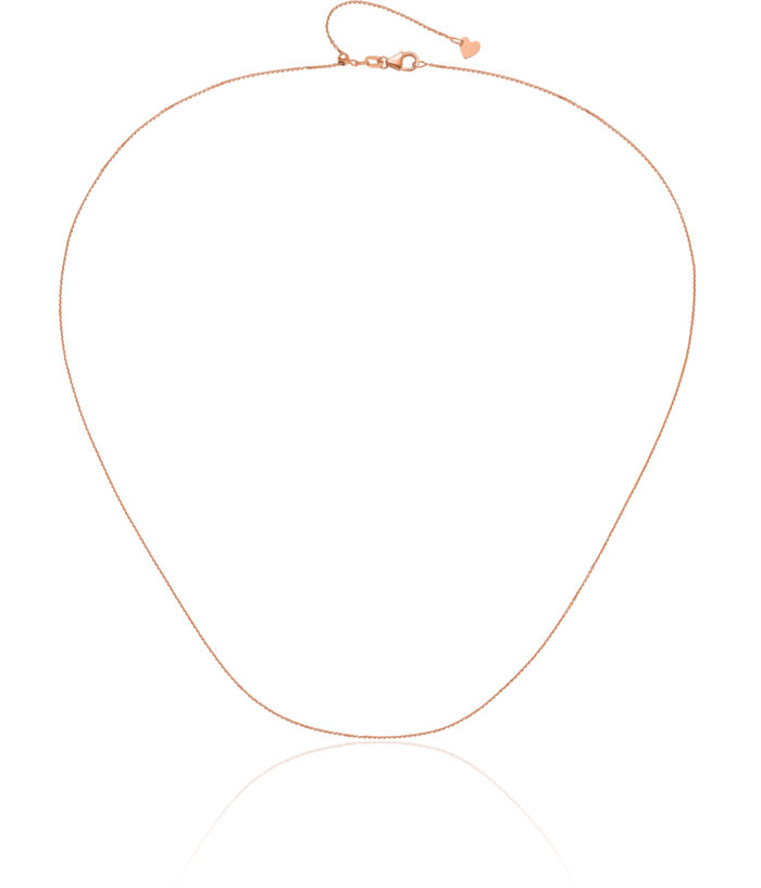 14K Solid Rose Pink Gold Adjustable 1mm Cable Rolo Link Chain Belcher Necklace